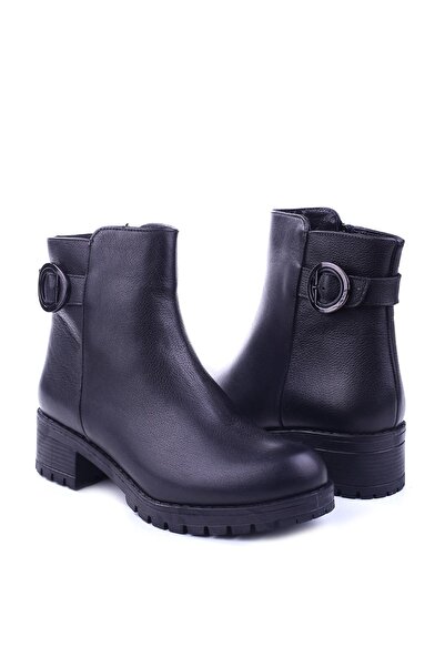 Castle Black 2685-1 Thermo Sole 4.5 cm Heel Genuine Leather Women's Boots