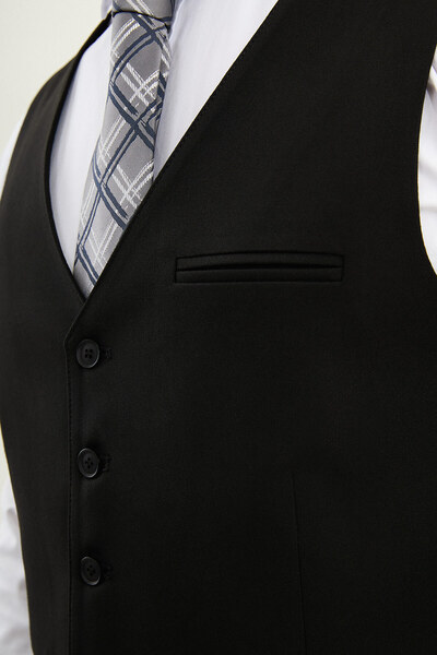 Mcr Plain Slim Fit Classic Pocket Detailed Men's Vest Black - 40949.25K