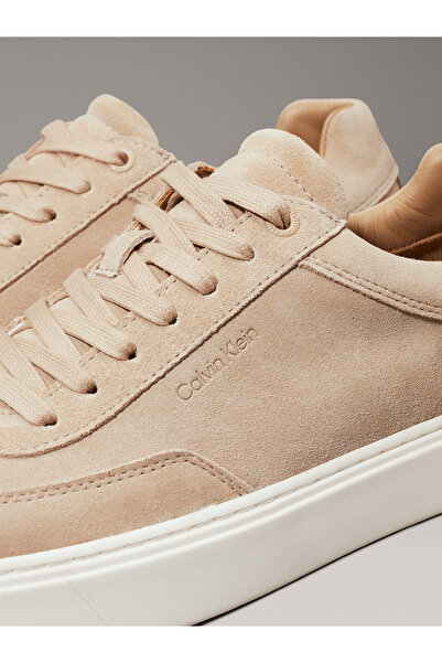 Calvin Klein Men Travertine Leather Lace Up Suede Sneakers