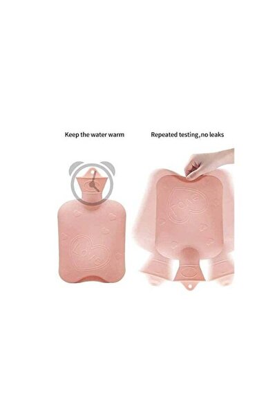Generic Rubber Hot Water Bottle with Plush Waist Cover for Menstrual Cramps & Pain Relief