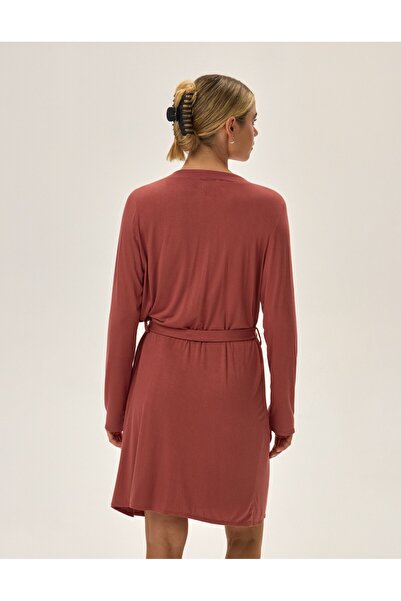 ESOTIQ Women's House Robe Bathrobe Dressing Gown Cardigan Style with Belt Viscose & Elastane | Jayden