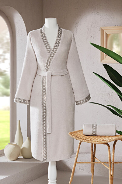 Özdilek Özdilek Aurea Nakışlı Kimono Kadın Bornoz Seti