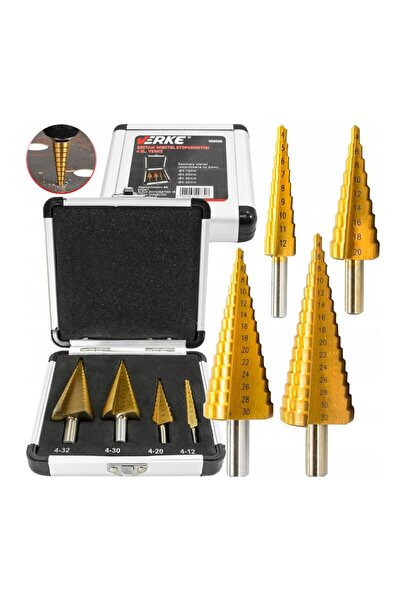 VERKE Set burghie metal conice in trepte, 4-32 mm, 4 piese,