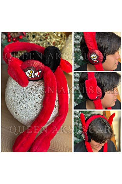 QUEEN AKSESUAR Ultraman Figürlü Işıklı kulak kaldıran Hareketli sesli Peluş K...