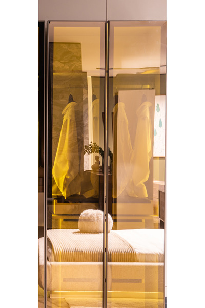 Sole Home 2 Kapaklı Çekmeceli Dolap & Led Aydınlatmalı Dolap & Latte Dolap