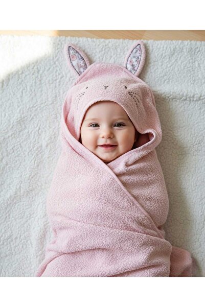 MOTHERCARE OUTLET %100 Pamuklu Yumuşacık Kız-erkek Yenidoğan/Bebek Banyo Kundak Havlusu/TAVŞAN