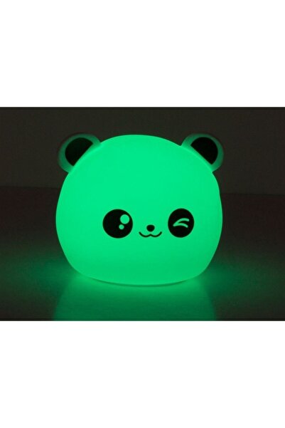 varioshop LED Night Light for Kids – Soft Silicone Panda, RGB Touch, Rechargeable USB, 12.5 cm, Wh