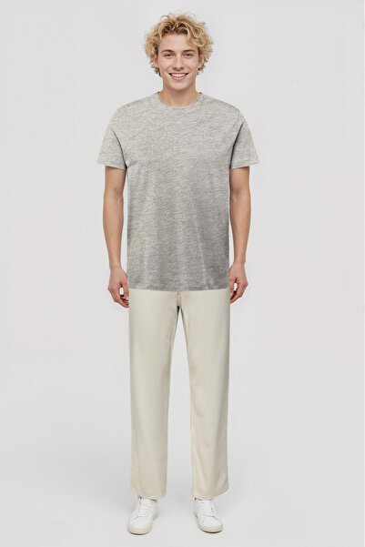 WESTMARK LONDON Light Gray Melange Crew Neck Short Sleeve Men's T-Shirt William