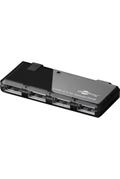 goobay Mini HUB USB 2.0 cu 4 porturi, negru