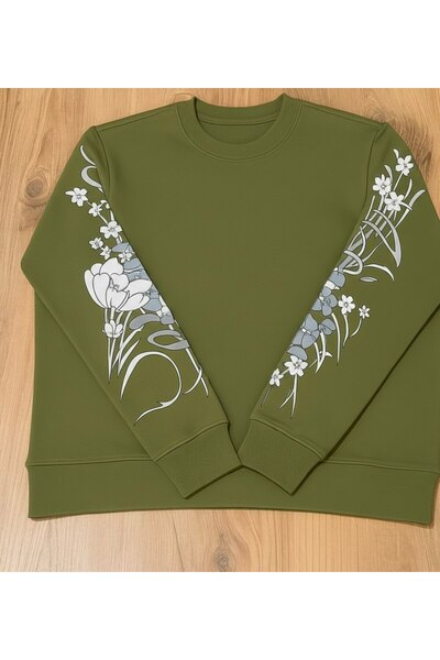 YusGos Unisex Men/Women High Quality Sleeve Printed Cotton Crew Neck Sweatshirt