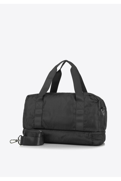 Wittchen Geantă de călătorie multifuncțională pentru bărbați, tip avion, neagră, din poliester