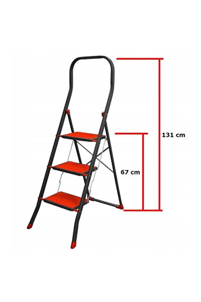 SEPIO Folding ladder, solid, 3 steps, maximum capacity 150 kg