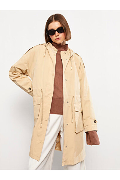 LC Waikiki Women's Hooded Plain Coat