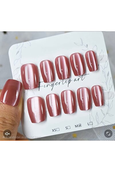 Pinkimaj KEDİ GÖZÜ TIRNAK SETİ TAK ÇIKAR SET mürdüm renk