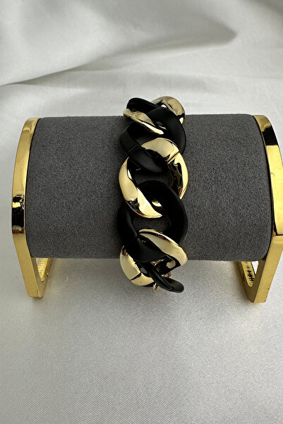 Modex Thick Chain Model Gold-Black Color Bracelet (18cm)