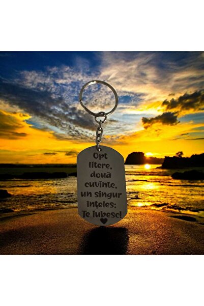 magazinu de gravura Breloc Personalizat cu Mesaj – Opt litere, doua cuvinte, un singur inteles:Te iubesc!