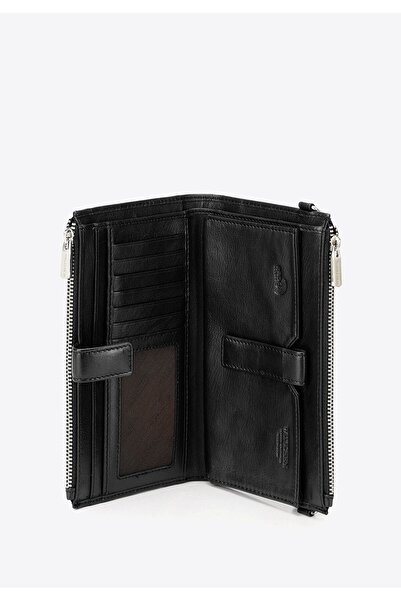 Wittchen Women's Leather Wallet with Clutch Function, Black, Leather