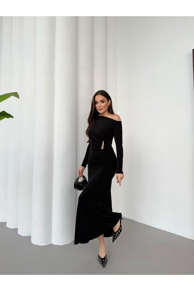 Rabi Shine Boat Neck Drop Sleeve Dress