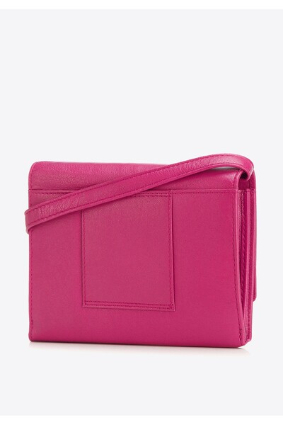Wittchen Portofel crossbody din piele pentru femei, roz