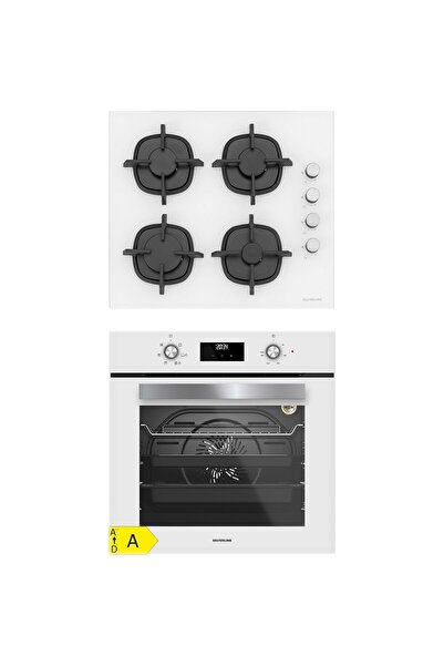 Silverline 2'li BO6502W02 - CS5343W01 Beyaz Cam Ankastre Set