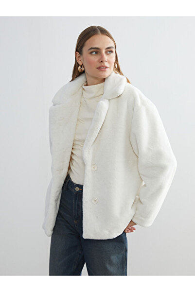 LC Waikiki Jacket Collar Women's Plush Coat