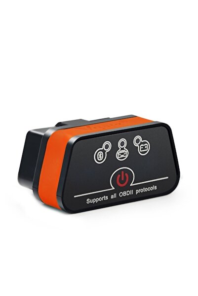 Vgate OBD-II Bluetooth 4.0 Car Diagnostic Tester with ON/OFF Button (Black-Orange)
