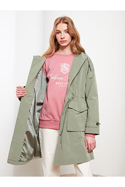 LC Waikiki Women's Hooded Plain Coat