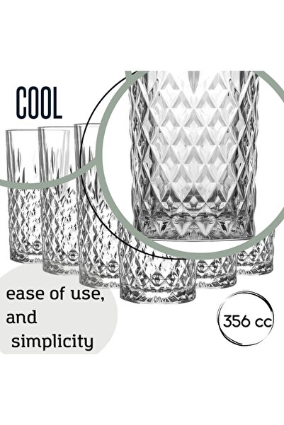 LAV Odin Premium Set of 6 Glasses for Long Drinks & Cocktails — 356 ml
