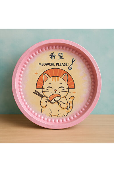 Phellos Decorative Candle Holder with Pink Cat and Sushi Figures, Jewelry Plate, Object,