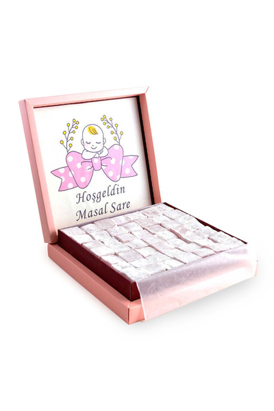Hacı Şerif Kız Bebek Sunum Kutusunda Güllü Lokum