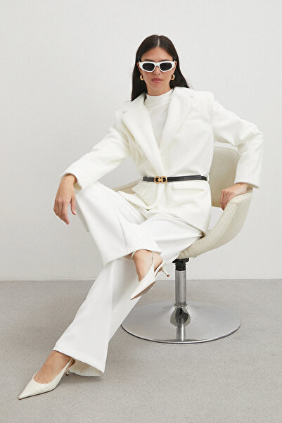 Never more Belted Thai Flock Jacket White
