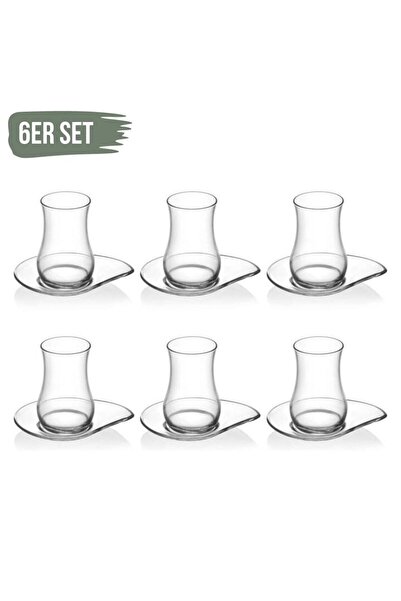 LAV Eva 12-piece Tea Cup and Saucer Set (6 cups, 6 saucers), 170 ml