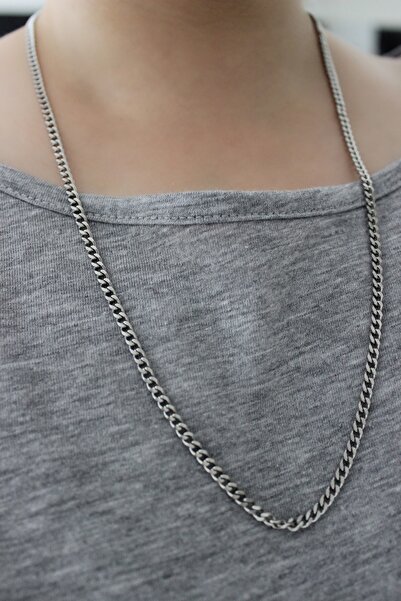 nevamor سلسلة فضية اللون طويلة من الفولاذ للجنسين