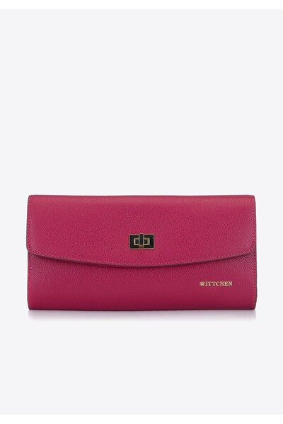 Wittchen Geantă tip plic simplă pentru femei din piele cu lanț, culoare zmeur...