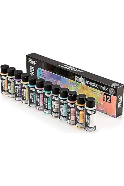 OEM Set Rainbow, Rich Mastermix, 24 de culori pastelate, 60 ml, vopsea acrilică de înaltă calitate pentru pictură și creion