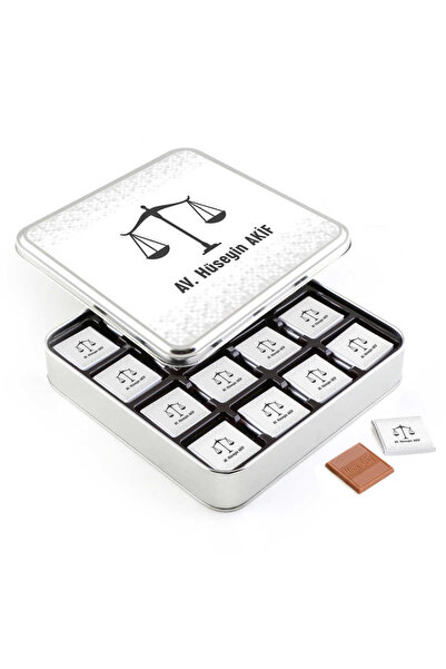 Hacı Şerif Avukata Hediye 32 Adet Madlen Çikolata Metal Kutu