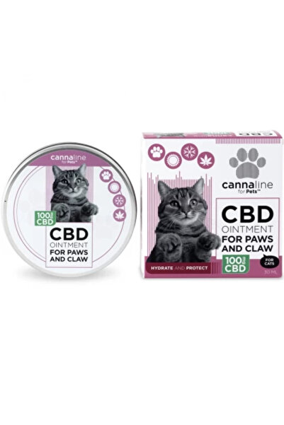 Cannaline 100mg CBD ointment for cats, moisturizing, soothing, regenerating, protecting paws and claws 30ml
