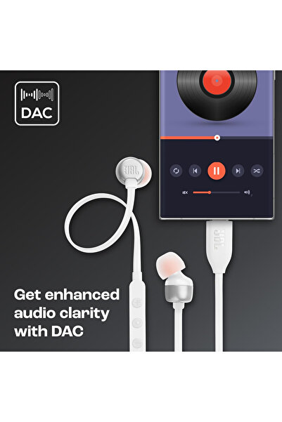 Generic سماعات أذن سلكية TUNE 310C USB-C عالية الدقة، لون أسود