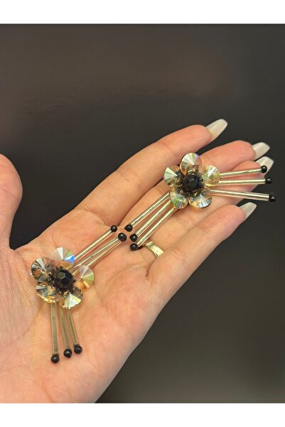 Gönülden Tasarım ACCESORIUL DE ÎMBRĂCARE CU CUCĂRIȚI DE STICLA 2 BUC 6 CM