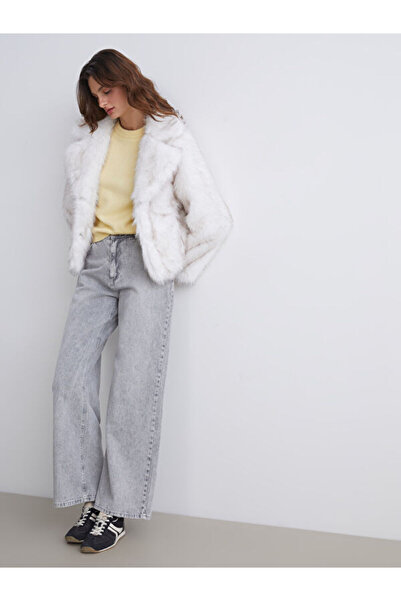 LC Waikiki Jacket Collar Women's Fur Coat