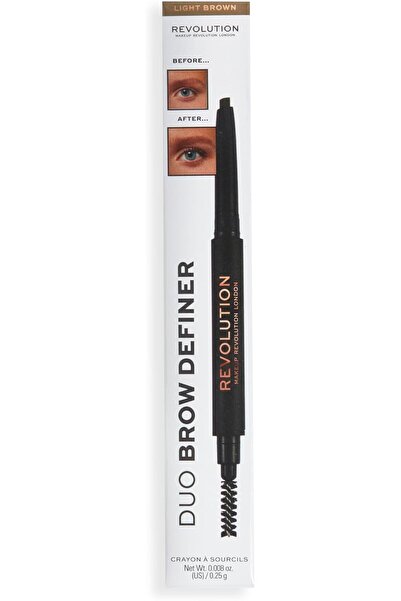 MAKEUP REVOLUTION Dual-Ended Eyebrow Pencil with Brush - Light Brown -