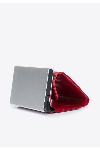 Wittchen Men's Leather Business Card Holder with Dispenser, Red, Leather