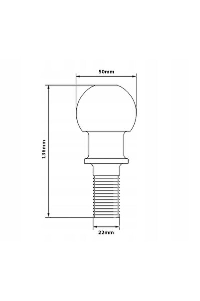 Kraft Hook, trailer coupling ball, maximum load 3.5 tons, 50 x 22 x 54 mm,
