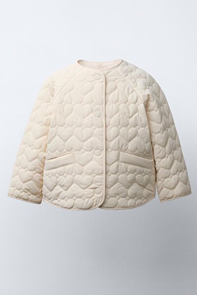Monila Girl's Waterproof Heart Quilted Snap-On Jacket