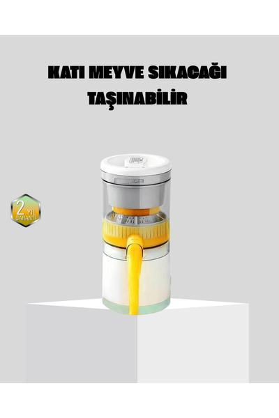 Genel Markalar Taşınabilir Katı Meyve Sıkacağı – 45W Güçlü Motor, Çift Kesici Bıçak, USB Şarjlı ve Kompakt Tasarım