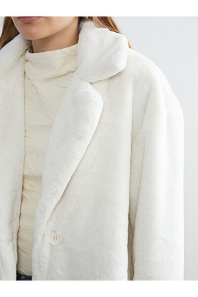 LC Waikiki Jacket Collar Women's Plush Coat