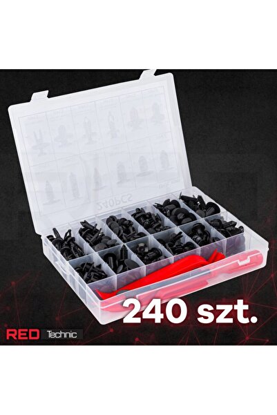 VERKE Universal upholstery clamp set, 240 elements, Red Technic