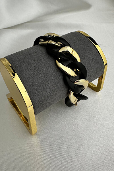 Modex Thick Chain Model Gold-Black Color Bracelet (18cm)