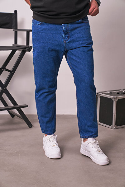 MADZEYMODA Men's Boyfriend Fit Blue Denim Jean Pants Sd-189