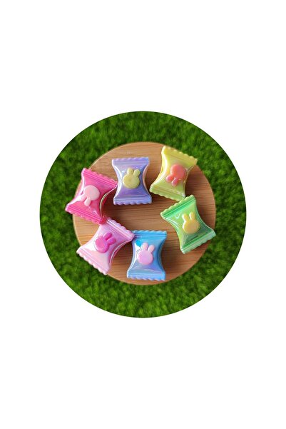 BEİLYS COSMETİCS & ACCESSORY 50 Pieces of Candy-Shaped Acrylic Perforated Beads (20mm) B:89